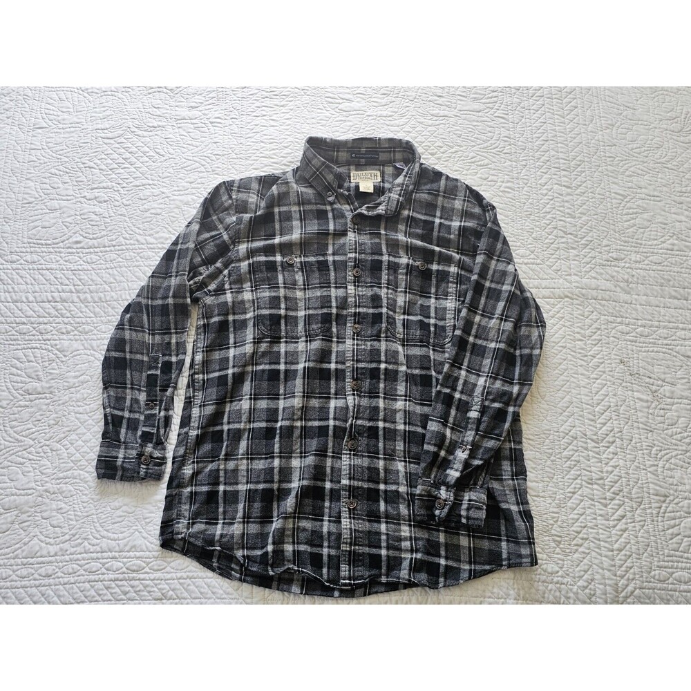 Duluth Trading Co. Button Up Flannel Work Shirt Long Sleeve Plaid Men’s L Magnet